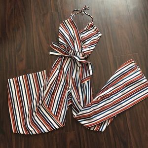 Striped, Halter Jumpsuit